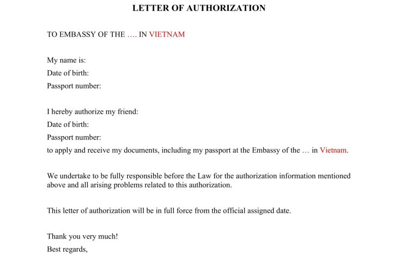 LETTER OF AUTHORIZATION 1